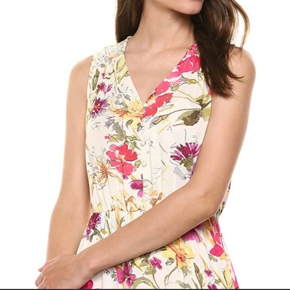 ECI Printed CRINKLE button front maxi dress S - Picture 2 of 11